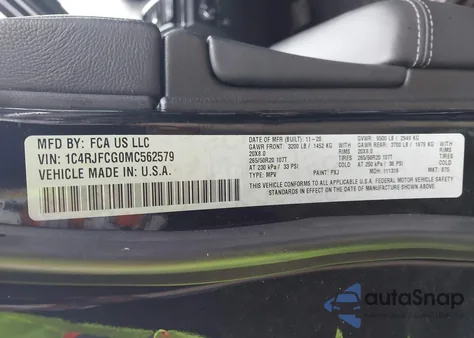 2021 Jeep Grand Cherokee Overland 4X4 from USA, damaged, VIN 1C4RJFCG0MC562579